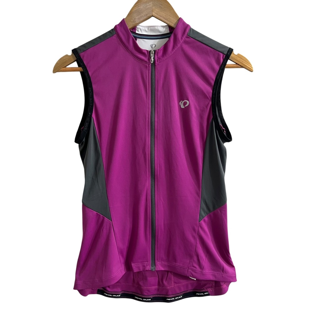 Pearl Izumi Elite Cycling Vest Purple Grey Medium Womens Full Zip Bike Jersey